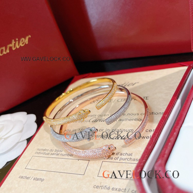 AAA Cartier Panthere Diamond Bracelet Open